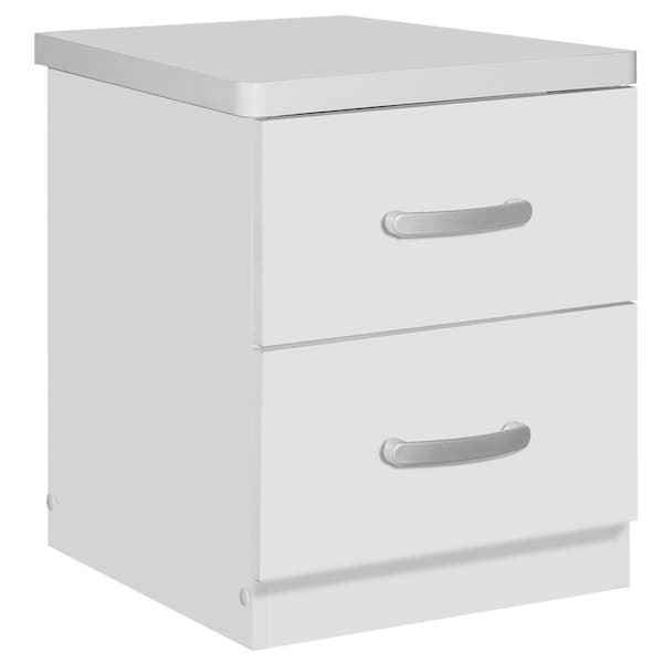 Kd Muebles De Dormitorio Cindy Faux Wood 2 Drawer Nightstand, White - 20 x 17 x 16 in. - KD2817525