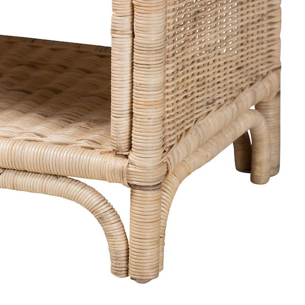 Baxton Studio Magni Modern Bohemian Natural Brown Rattan 1-Drawer Nightstand - 231-13154-ZORO