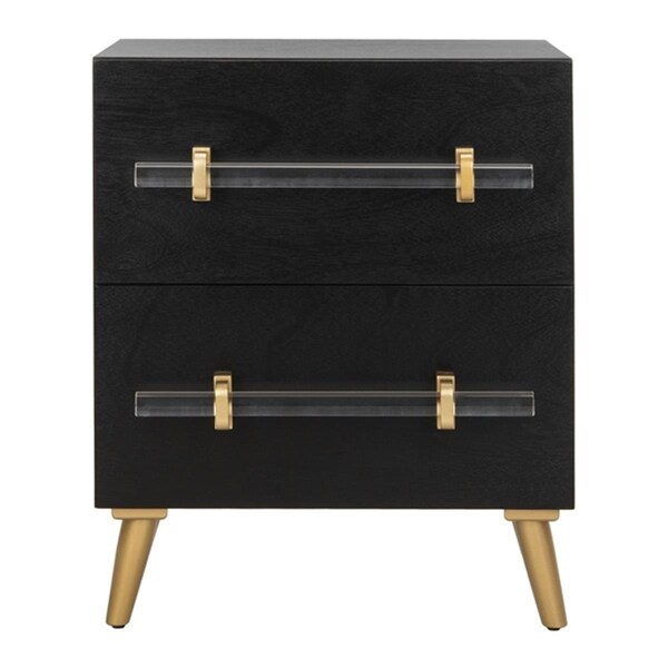 Safavieh Sienne 2 Drawer Nightstand, Black & Gold - NST6600A