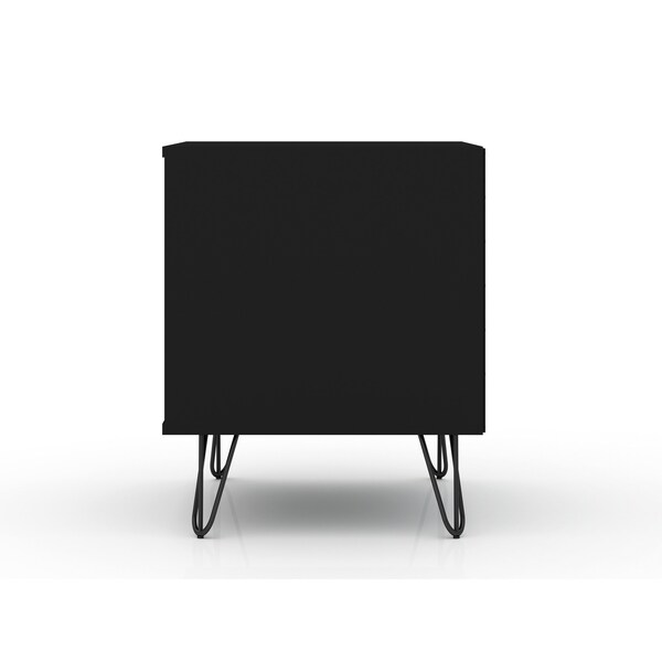 Manhattan Comfort Rockefeller Nightstand 1.0 in Black (Set of 2) - 2-101GMC2