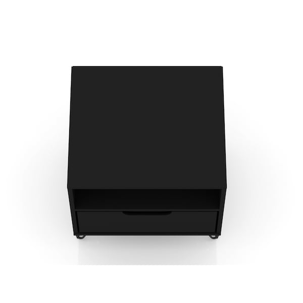 Manhattan Comfort Rockefeller Nightstand 1.0 in Black (Set of 2) - 2-101GMC2