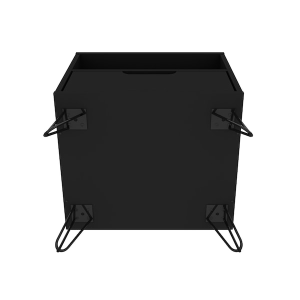 Manhattan Comfort Rockefeller Nightstand 1.0 in Black (Set of 2) - 2-101GMC2