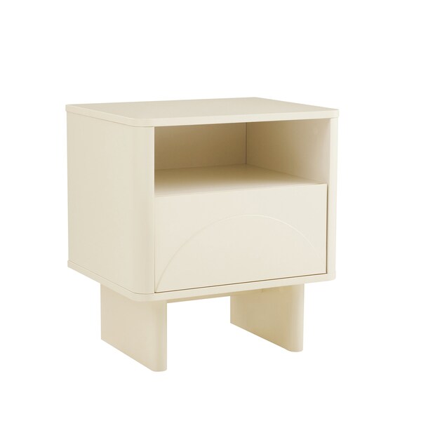 Manhattan Comfort Ella Nightstand in Cream- Set of 2 - 2-NS005-CR