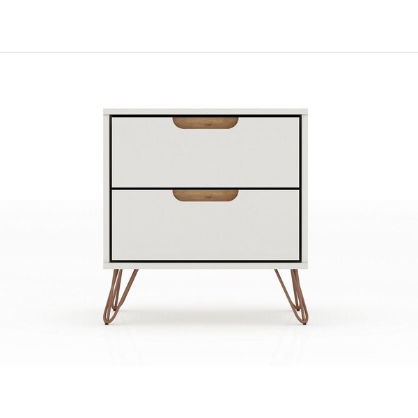 Designed To Furnish Rockefeller 2.0 Mid-Century- Modern Nightstand with 2-Drawer in, 21.65 x 20.08 x 17.62 in. - DE2616364