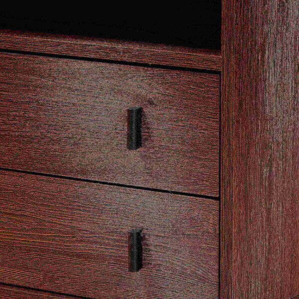 Baxton Studio Glover Modern Dark Brown Finished Wood and Rose Gold-Tone Finished Metal 2-Drawer Nightstand - 179-11220-ZORO