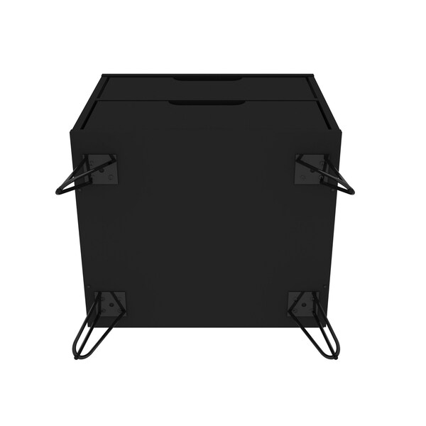 Manhattan Comfort Rockefeller Nightstand 2.0 in Black (Set of 2) - 2-102GMC2