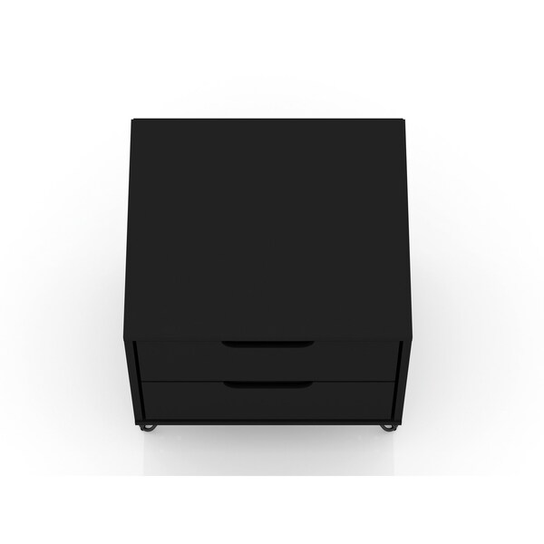 Manhattan Comfort Rockefeller Nightstand 2.0 in Black (Set of 2) - 2-102GMC2