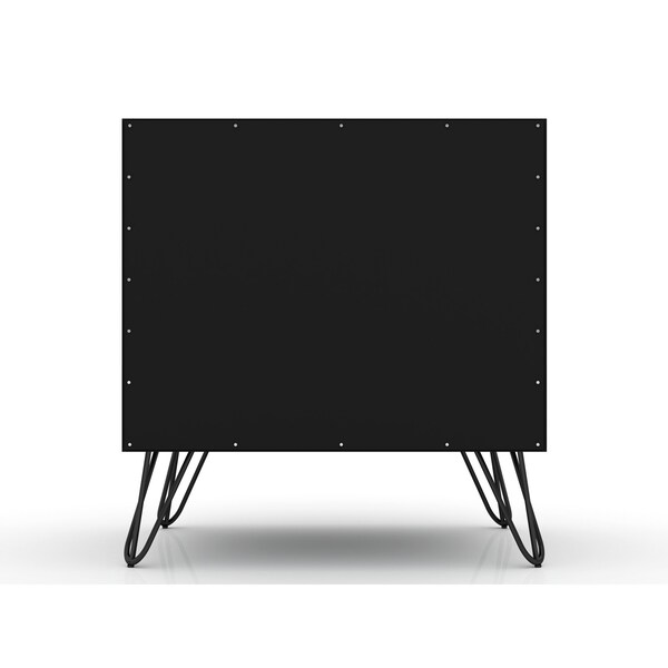 Manhattan Comfort Rockefeller Nightstand 2.0 in Black (Set of 2) - 2-102GMC2