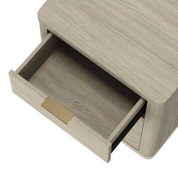 Manhattan Comfort Evelyn Nightstand in Natural - Set of 2 - 2-NS013-NA