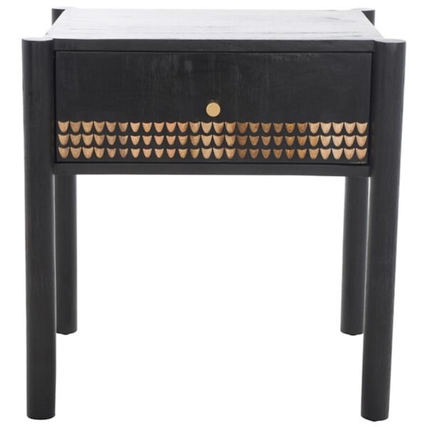 Safavieh Errington 1 Drawer Nightstand, Black & Natural - NST9011A
