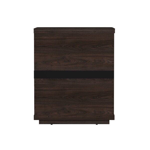 Manhattan Comfort Evelyn Nightstand in Brown - Set of 2 - 2-NS013-BR
