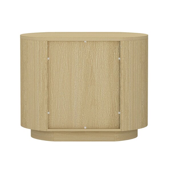 Manhattan Comfort Olivia Nightstand in Natural Oak and Gold - NS010-GNO