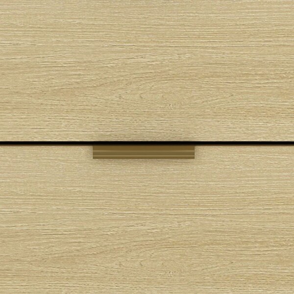 Manhattan Comfort Olivia Nightstand in Natural Oak and Gold - NS010-GNO