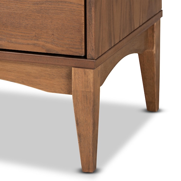 Baxton Studio Landis Mid-Century Ash Walnut Finished Wood 2-Drawer Nightstand - 193-11301-ZORO
