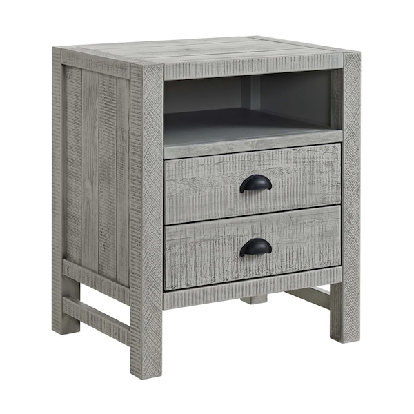 Alaterre Furniture Arden 2-Drawer Wood Nightstand, Driftwood Gray - ANAN0132