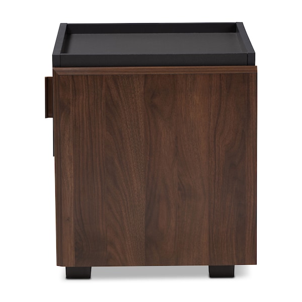 Baxton Studio Rikke Two-Tone Gray and Walnut Finished Wood 1-Drawer Nightstand - 152-9147