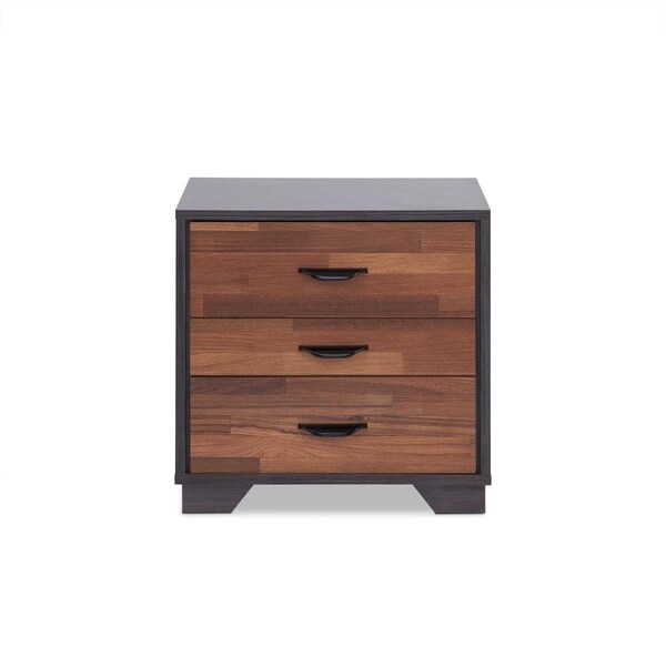 Homeroots 18.9 x 19.69 x 15.75 in. Walnut & Espresso Nightstand - 286443