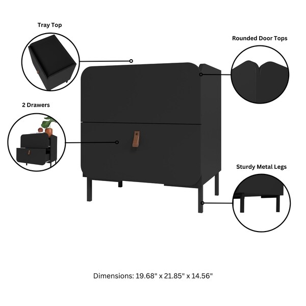 Manhattan Comfort Bogardus Nightstand in Black - NS-319AMC153