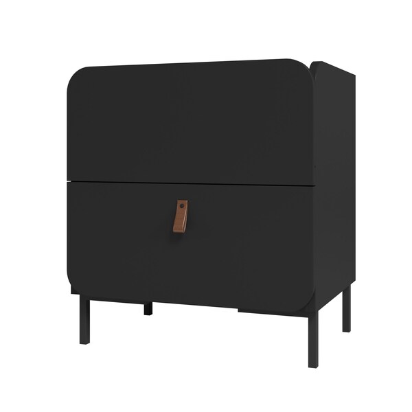 Manhattan Comfort Bogardus Nightstand in Black - NS-319AMC153