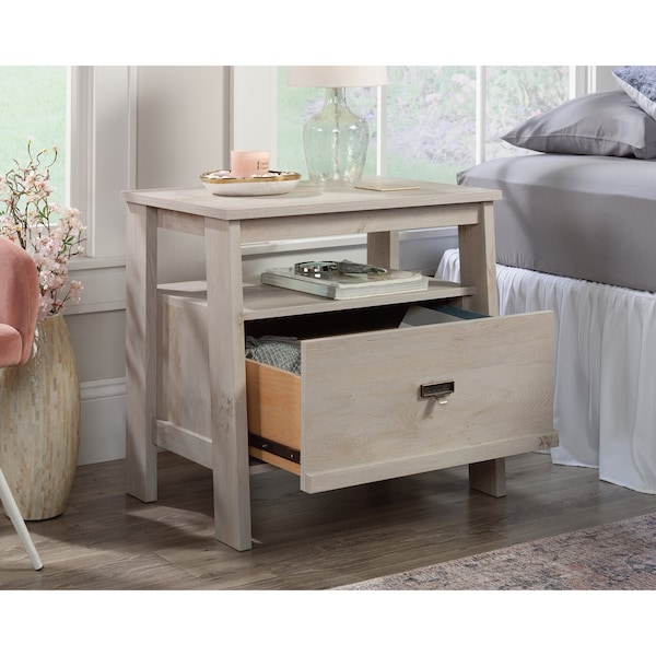 Sauder Trestle Night Stand Cc , Drawer with metal runners and safety stops features T-lock assembly system - 433922