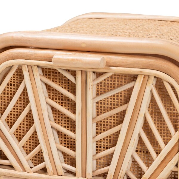 Bali & Pari Carabella Bohemian Natural Rattan 1-Drawer Nightstand - 244-13673-ZORO