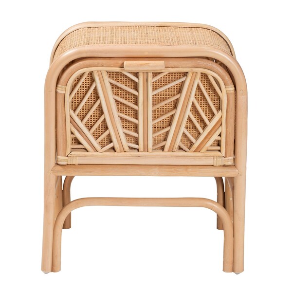 Bali & Pari Carabella Bohemian Natural Rattan 1-Drawer Nightstand - 244-13673-ZORO