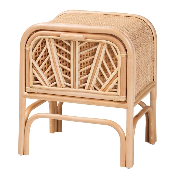 Bali & Pari Carabella Bohemian Natural Rattan 1-Drawer Nightstand - 244-13673-ZORO