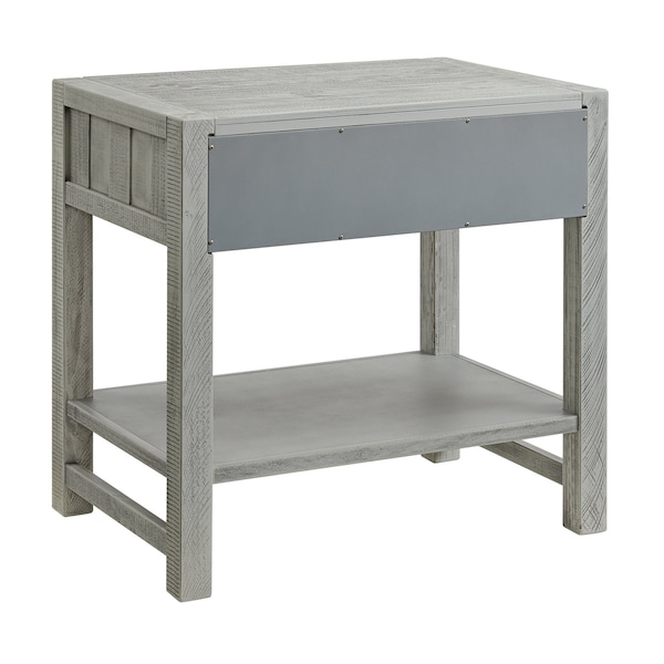 Alaterre Furniture Arden 2-Drawer Wood Nightstand with Open Shelf, Driftwood Gray - ANAN0232