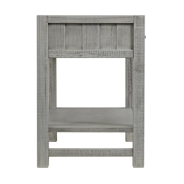 Alaterre Furniture Arden 2-Drawer Wood Nightstand with Open Shelf, Driftwood Gray - ANAN0232