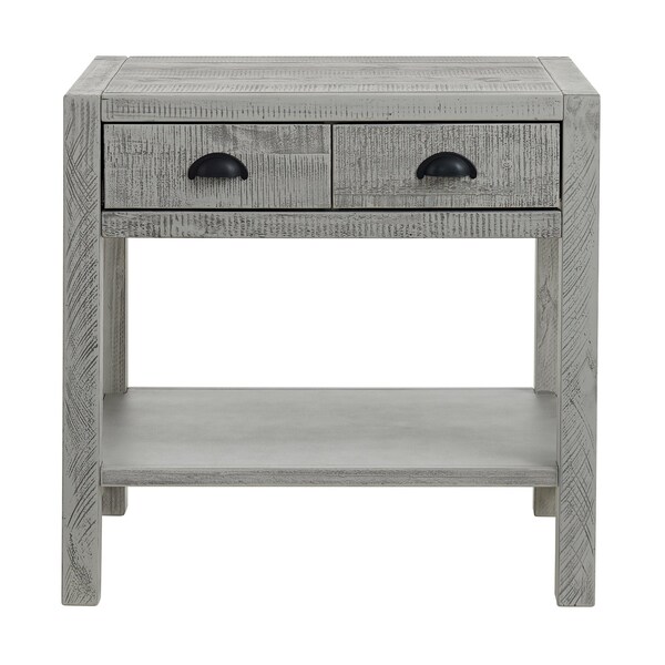 Alaterre Furniture Arden 2-Drawer Wood Nightstand with Open Shelf, Driftwood Gray - ANAN0232