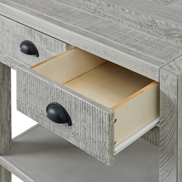 Alaterre Furniture Arden 2-Drawer Wood Nightstand with Open Shelf, Driftwood Gray - ANAN0232