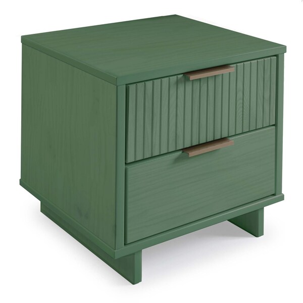 Manhattan Comfort Granville Sage Green 2-Drawer Nightstand, 2PK - 2-NS-5013