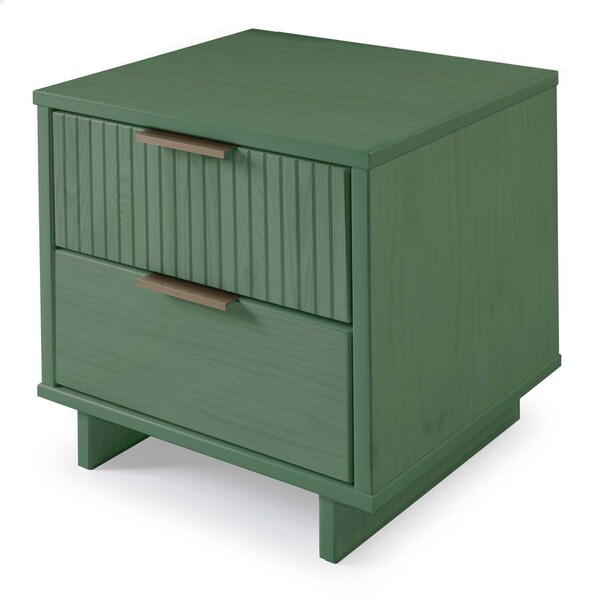 Manhattan Comfort Granville Sage Green 2-Drawer Nightstand, 2PK - 2-NS-5013