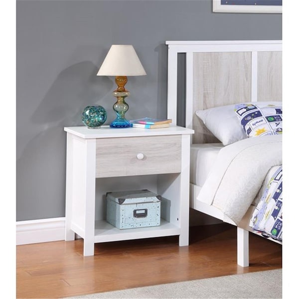 Kd Muebles De Comedor Connelly Nightstand, White & Rockport Gray - KD2996100