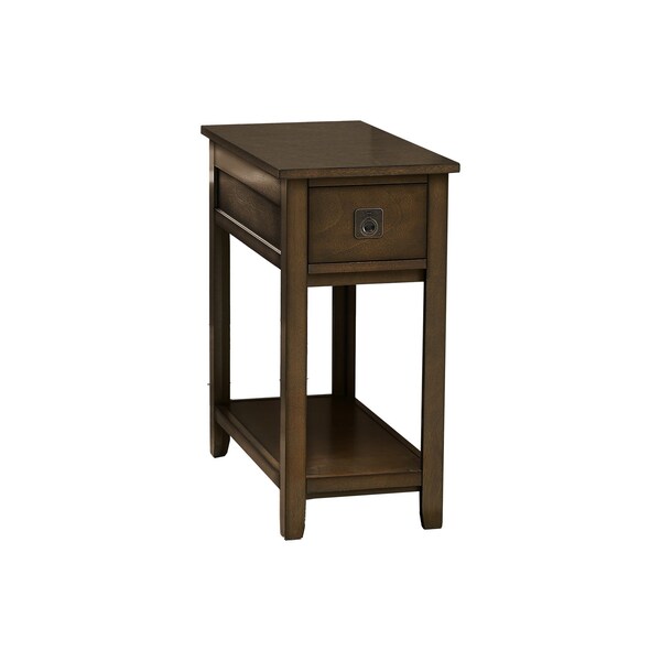 Monarch Specialties Accent Table, Side Table, Nightstand, Bedroom, Narrow, Storage Drawer, Brown Veneer, Transitional - I 3953