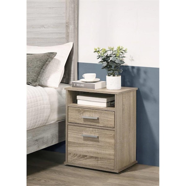 Procomfort 24 x 18 x 12 in. Nightstand with 2 Drawers - Neutral Taupe - PR3685804