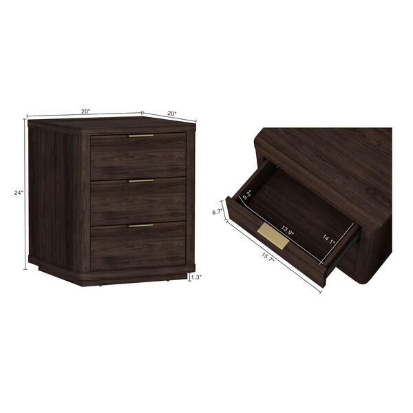 Manhattan Comfort Evelyn Nightstand in Brown - NS013-BR