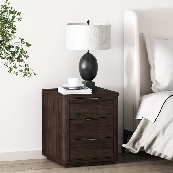 Manhattan Comfort Evelyn Nightstand in Brown - NS013-BR