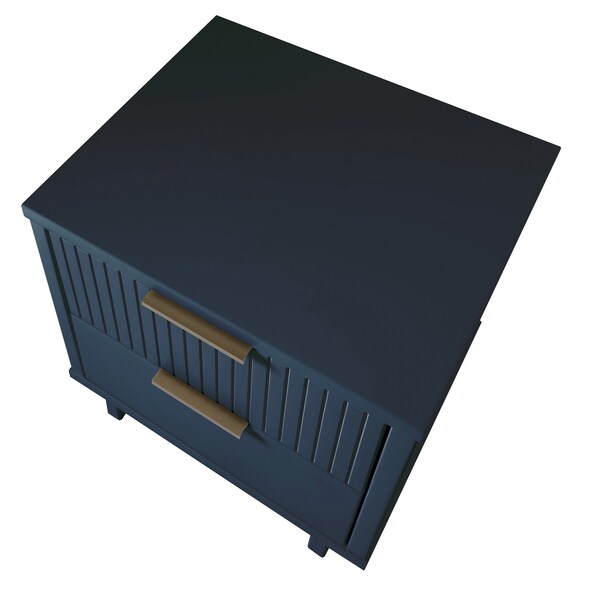 Manhattan Comfort Granville Nightstand 2.0 in Midnight Blue - NS-5014