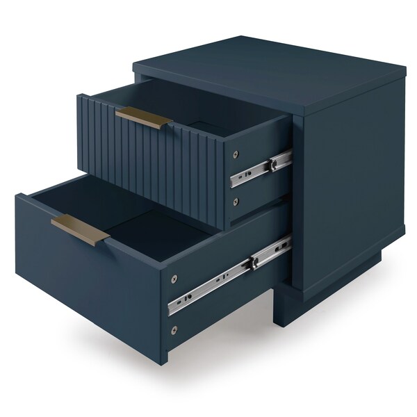 Manhattan Comfort Granville Nightstand 2.0 in Midnight Blue - NS-5014
