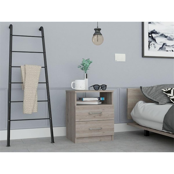 Gfancy Fixtures Modern & Stylish Particle Bedroom Nightstand, Light Grey - GF3680350