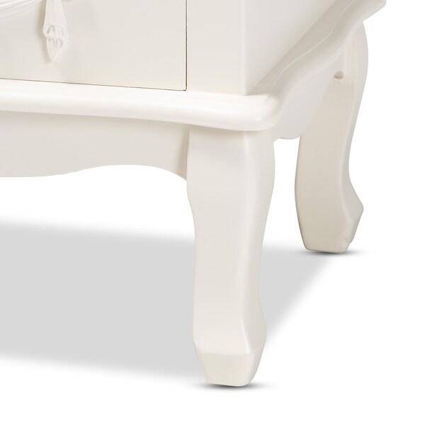 Baxton Studio Callen Classic and Traditional White Finished Wood 3Drawer Nightstand - 212-11939-ZORO