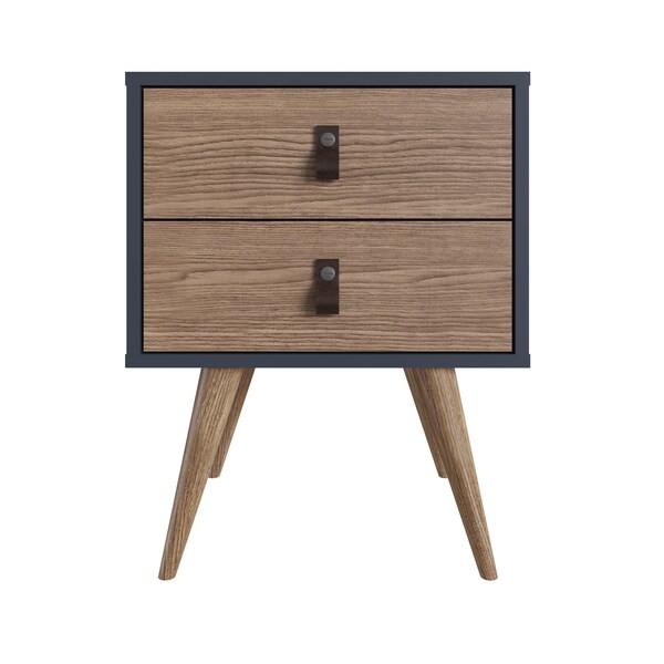 Manhattan Comfort Mid-Century Modern Nightstand for Bedroom or Living Room use - 302GFX2