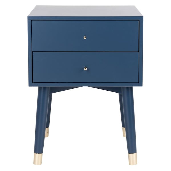 Safavieh Lyla Retro Nightstand, Lapis Blue & Gold - FOX6234G