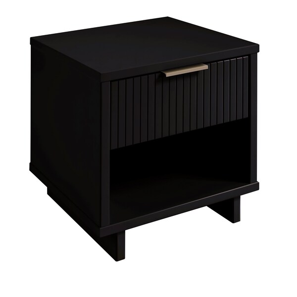 Manhattan Comfort Granville Nightstand 1.0 in Black - NS-5002