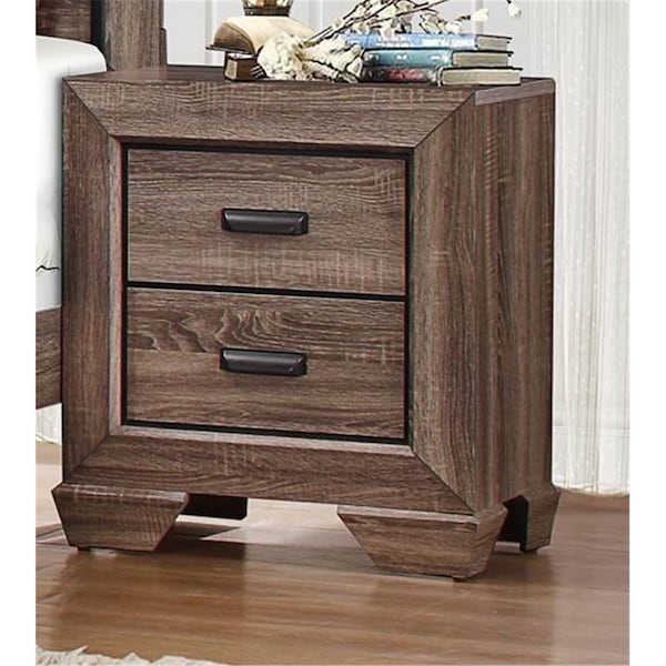 Home Elegance Beechnut Collection Night Stand- Light Elm - 23.5 X 16.5 X 26.75 In. - 1904-4