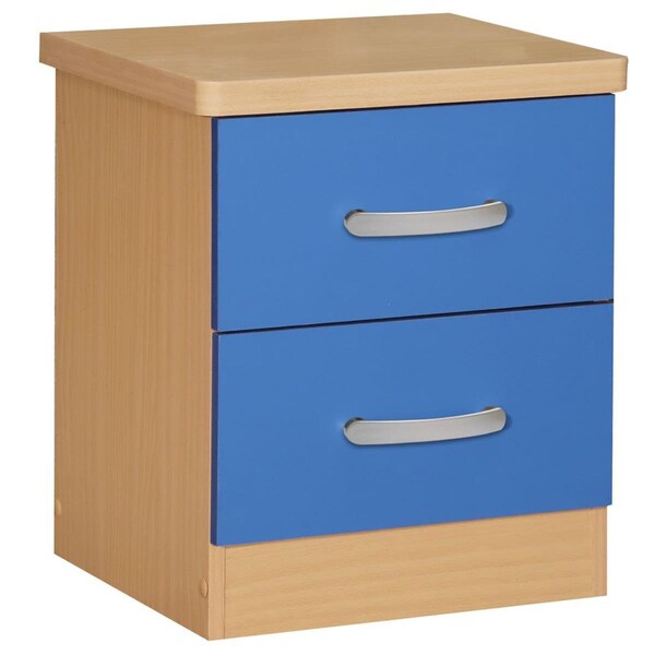 Better Home Cindy Faux Wood 2 Drawer Nightstand, Blue - 20 x 17 x 16 in. - NTR-2D-BLU