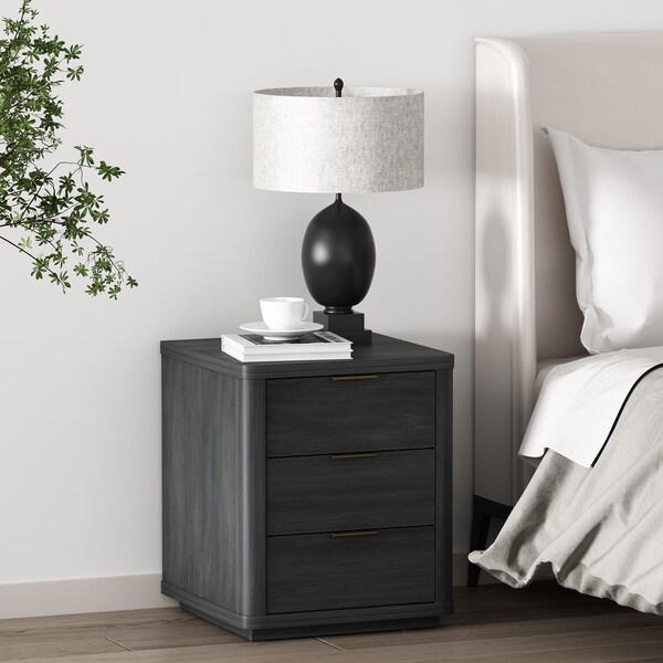 Manhattan Comfort Evelyn Nightstand in Charcoal Grey - NS013-CH