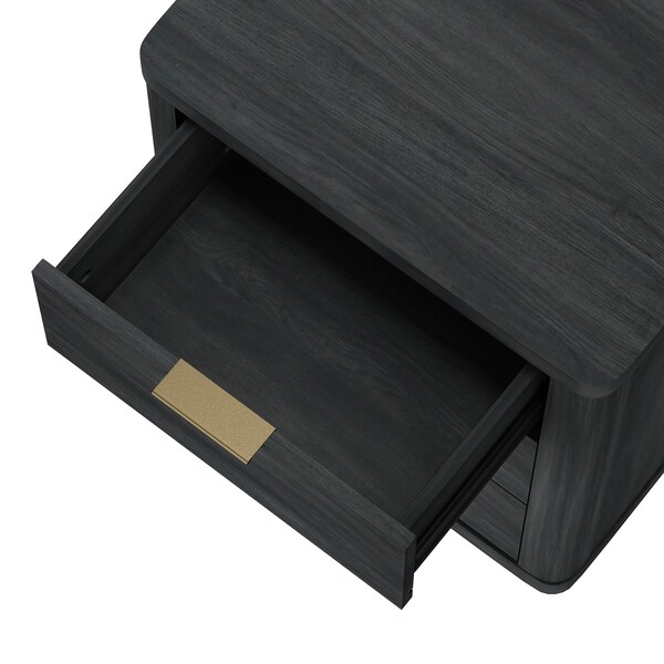 Manhattan Comfort Evelyn Nightstand in Charcoal Grey - NS013-CH