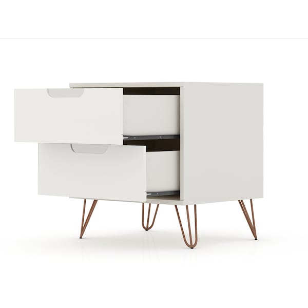 Manhattan Comfort Rockefeller Nightstand 2.0 in Off White (Set of 2) - 2-102GMC8